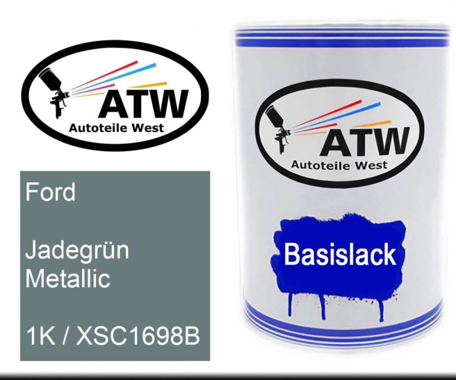 Ford, Jadegrün Metallic, 1K / XSC1698B: 500ml Lackdose, von ATW Autoteile West.